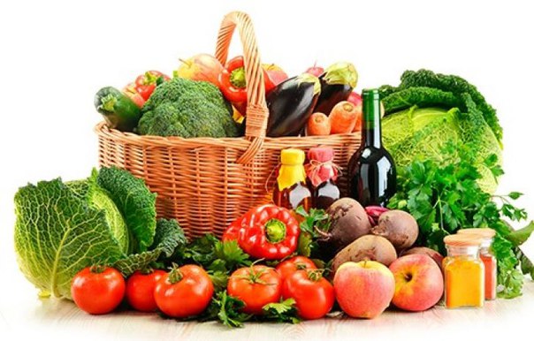 корзина со здоровыми продуктами